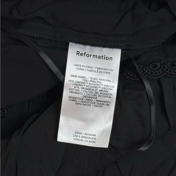 New Reformation Tavia Eyelet Trim Organic Cotton Mini skirt Black - Picture 5 of 7